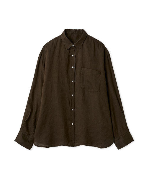 ポケット付きフレンチリネンシャツ