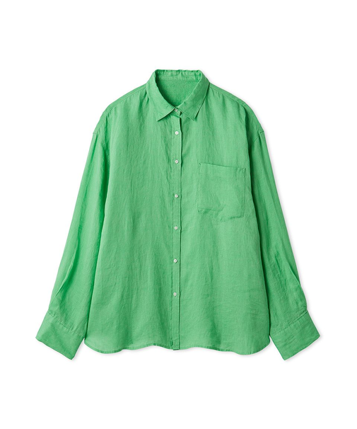 ポケット付きフレンチリネンシャツ