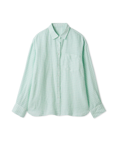 ポケット付きフレンチリネンシャツ