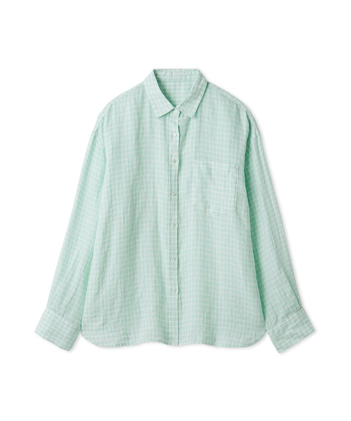 ポケット付きフレンチリネンシャツ