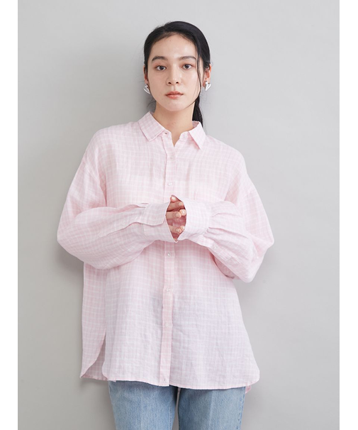 ポケット付きフレンチリネンシャツ