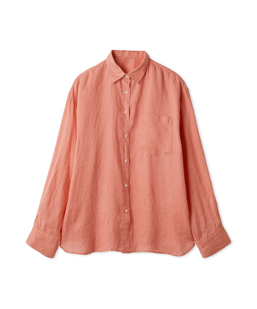 ポケット付きフレンチリネンシャツ