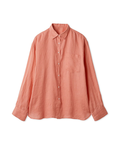 ポケット付きフレンチリネンシャツ