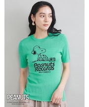 【PEANUTS RECORDS】スヌーピージャガードリブニット