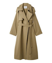 共ベルト付憲章デザイントレンチコート