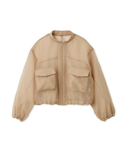 裾ドロストシアー短丈ブルゾン