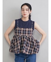 チェックペプラムキャミ×タンクＳＥＴ