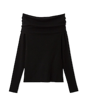 ハイゲージドレープオフショルニット