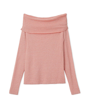 ハイゲージドレープオフショルニット