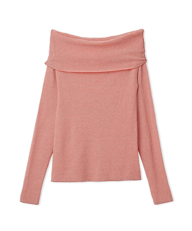 ハイゲージドレープオフショルニット