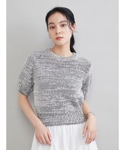 ミックスヤーンハーフスリーブニット