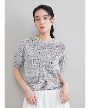 ミックスヤーンハーフスリーブニット