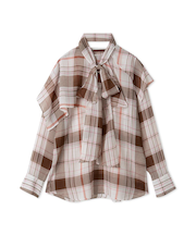 チェックボウタイブラウス