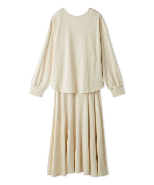 背中明きロングＴシャツナロースカートSET UP