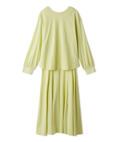 背中明きロングＴシャツナロースカートSET UP