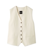 後バックルリネン混ベスト