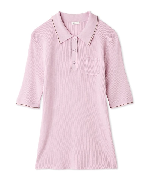 【PINK】<AEWEN MATOPH>シアー リブ ポロニット UNITED ARROWS LTD. OUTLET｜<AEWEN MATOPH>シアー リブ ポロニット