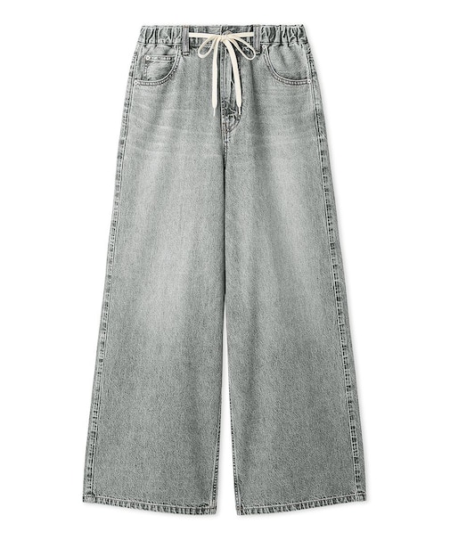 ウエストゴムドロストイージーデニムパンツ