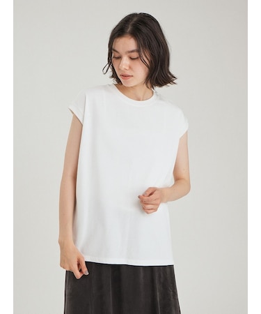 【接触冷感】ハイラインフレンチスリーブカットＴＯＰＳ
