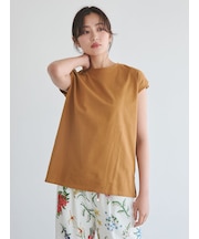 【接触冷感】ハイラインフレンチスリーブカットＴＯＰＳ