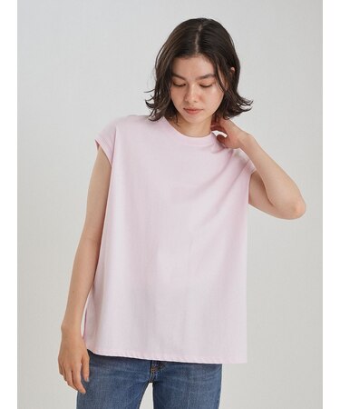 【接触冷感】ハイラインフレンチスリーブカットTOPS