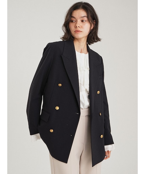 金釦ダブルブレストロングブレザー｜ミラオーウェンの通販｜&mall