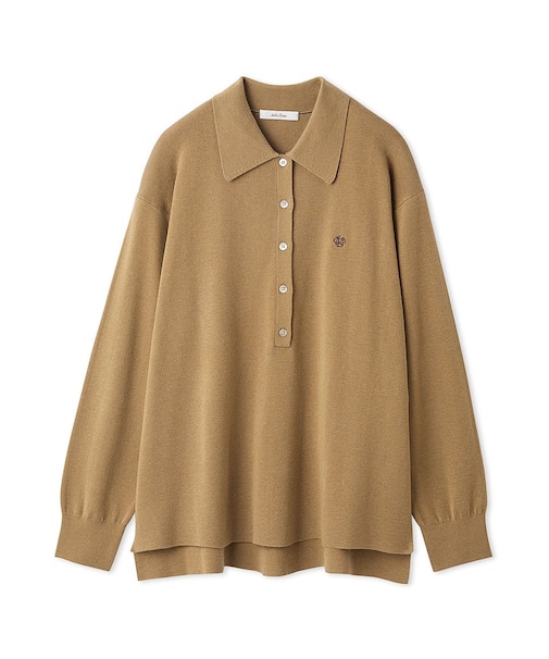 シルク混スキッパーポロニット