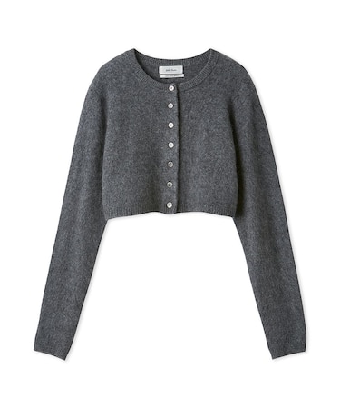 wool100％ミンクタッチ短丈カーディガン