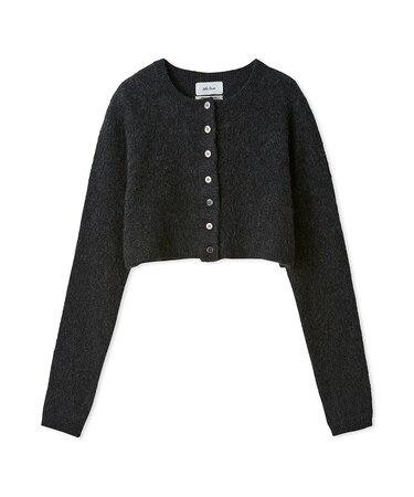 wool100％ミンクタッチ短丈カーディガン