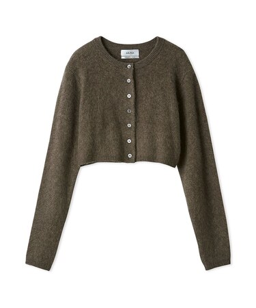 wool100％ミンクタッチ短丈カーディガン