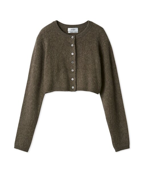 wool100％ミンクタッチ短丈カーディガン