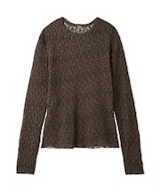 フラワーレースロングスリーブTシャツ