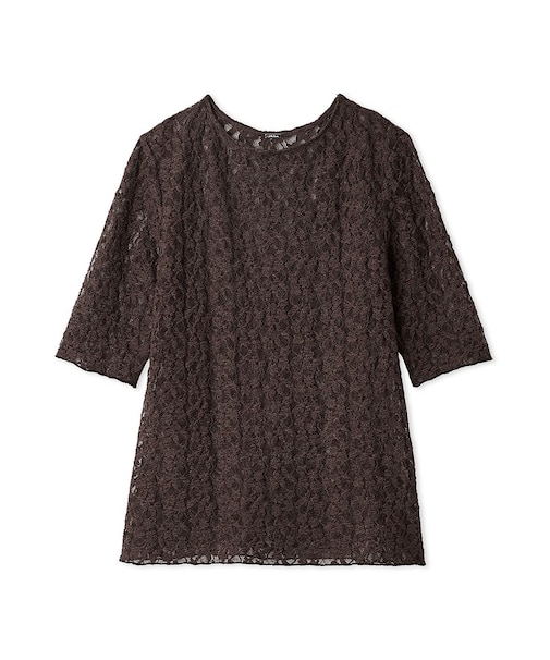 フラワーレース半袖Tシャツ