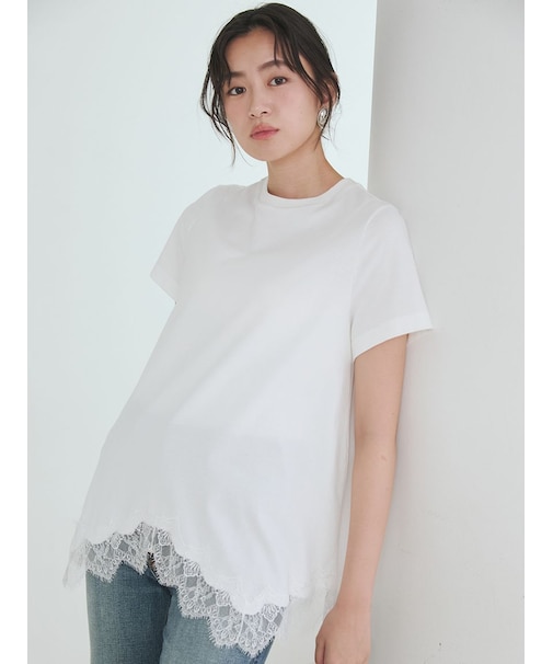 【WEB限定】レースヘムTシャツ