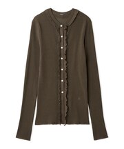 【UVカット】【ウォッシャブル】UVケアフリルカーディガン