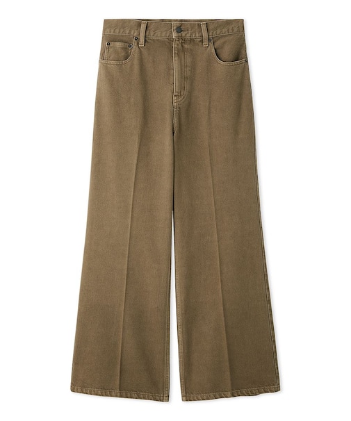 センタープレスワイドデニムパンツ