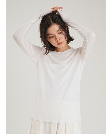 シルクブレンドシアーロングTシャツ