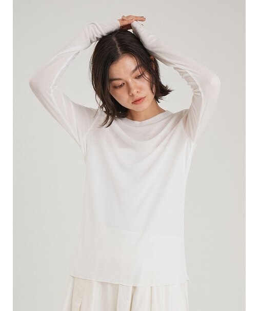 シルクブレンドシアーロングTシャツ