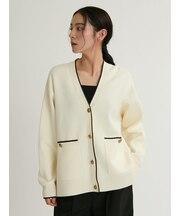 金釦カシミヤコットンカーディガン