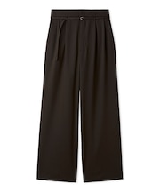 細ベルト付き2タックワイドパンツ