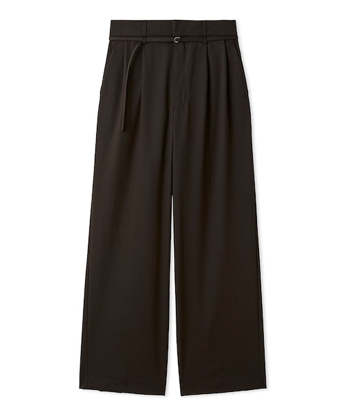 細ベルト付き2タックワイドパンツ