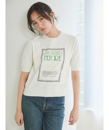シルクカシミヤ混グラフィックニット
