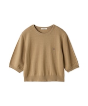カシミヤ混クロップドニットプルオーバー