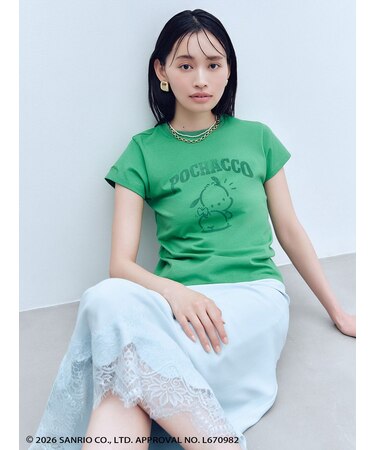 【ポチャッコ】カレッジプリントコンパクトTシャツ