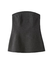 後ゴムペプラムフランネルビスチェ