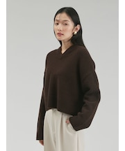 ウールカシミヤＶネックニット