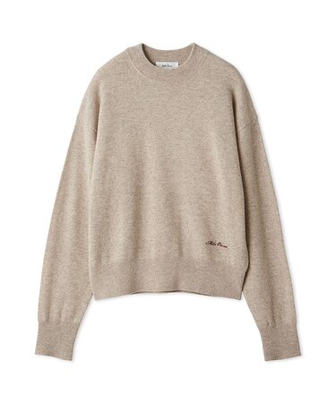 wool100％クルーネックベーシックニットトップス
