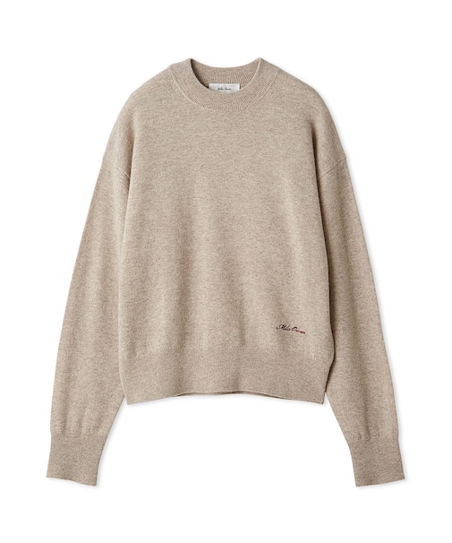wool100％クルーネックベーシックニットトップス