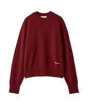 wool100％クルーネックベーシックニットトップス
