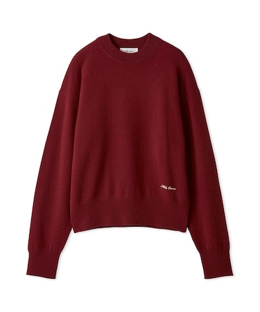 wool100％クルーネックベーシックニットトップス